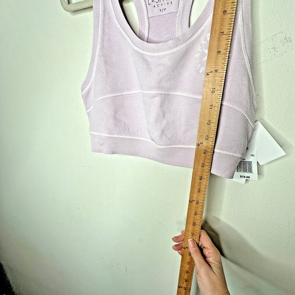 NWT L*Space Out Of Bounds Peony Lilac Crop Scoop Neck Racerback Sports Bra S - Picture 7 of 15